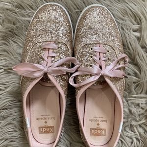 Keds x Kate Spade New York Rose Gold Glitter Shoes